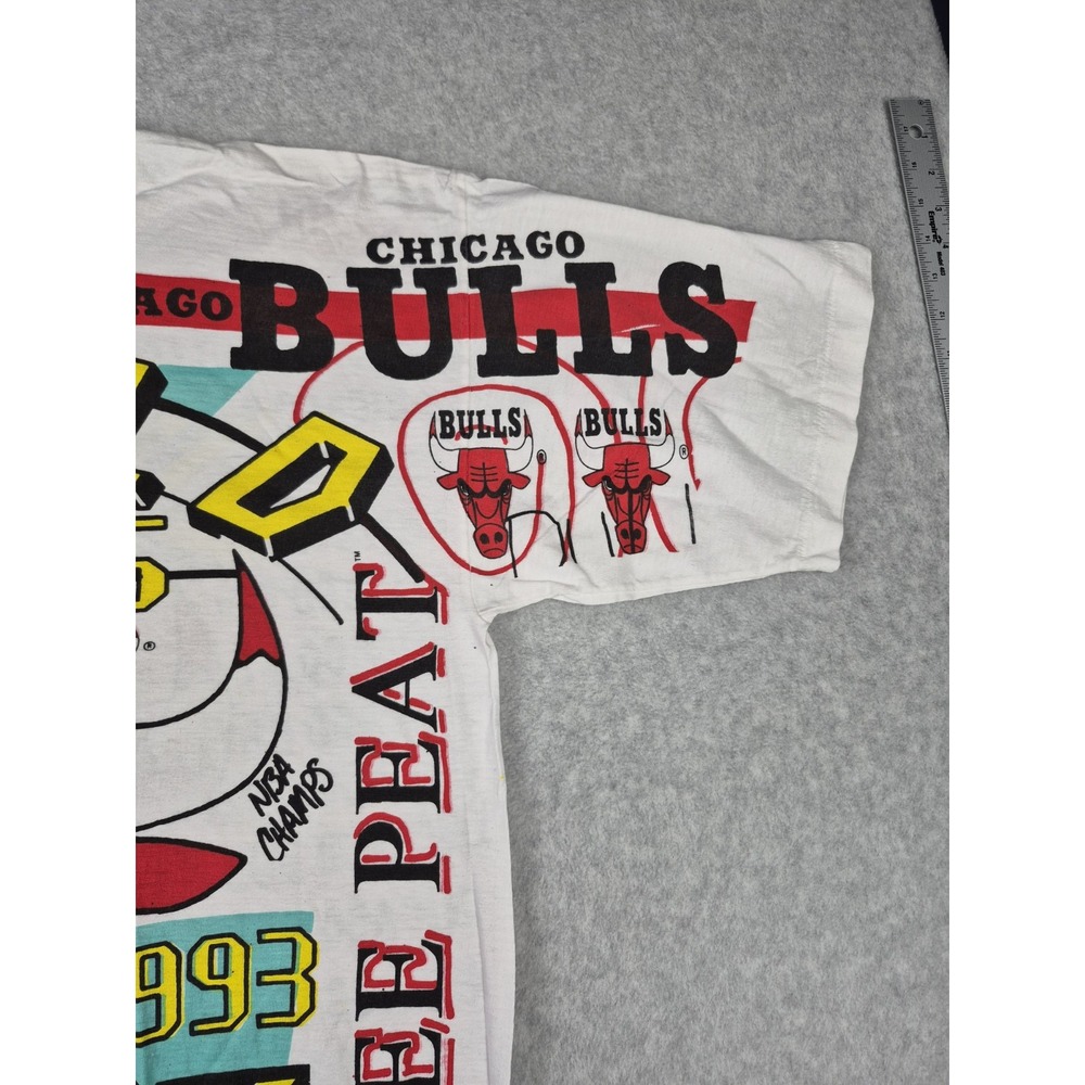 Vntg Chicago Bulls 1993 Champions Magic Johnson Ts T-shirt Size XL Single Stich - Picture 4 of 10